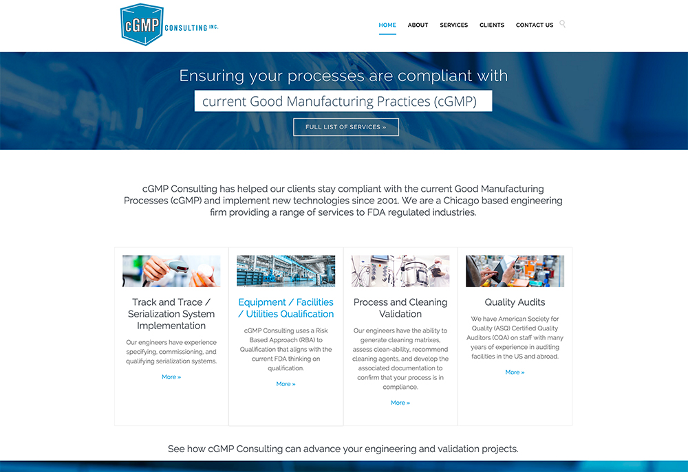cGMP Consulting website